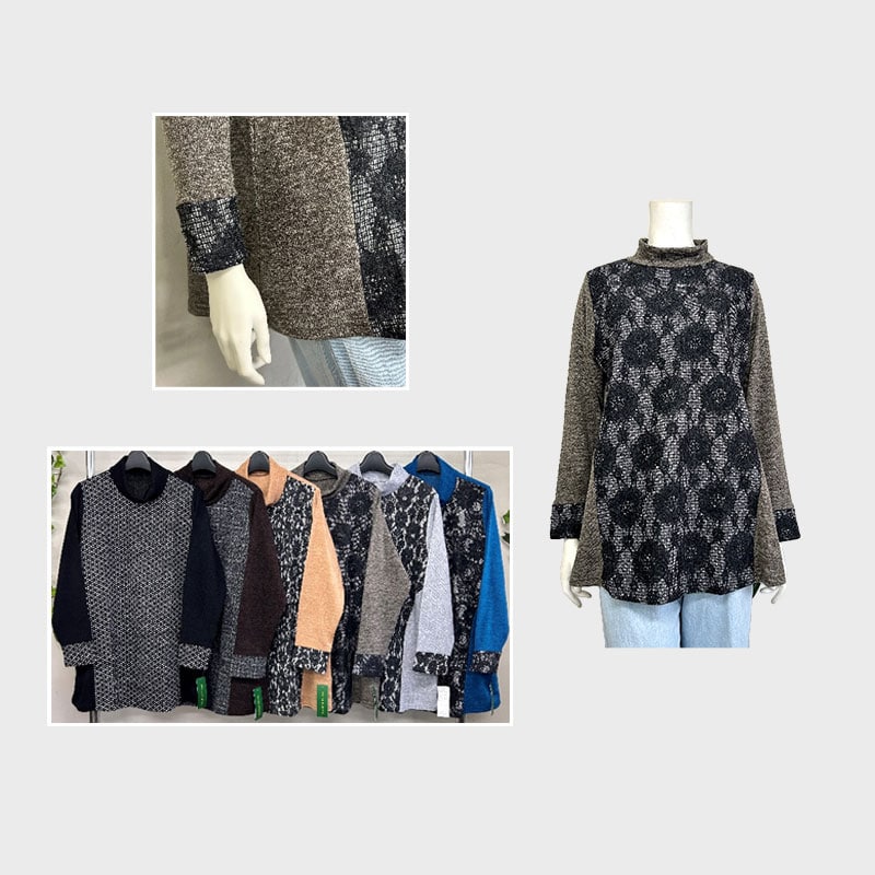 【バンドル】婦人3Lプリント切り替えチュニック