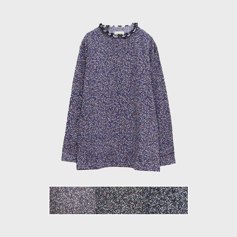 【バンドル】婦人裏起毛ニットソー総柄プリントTシャツ