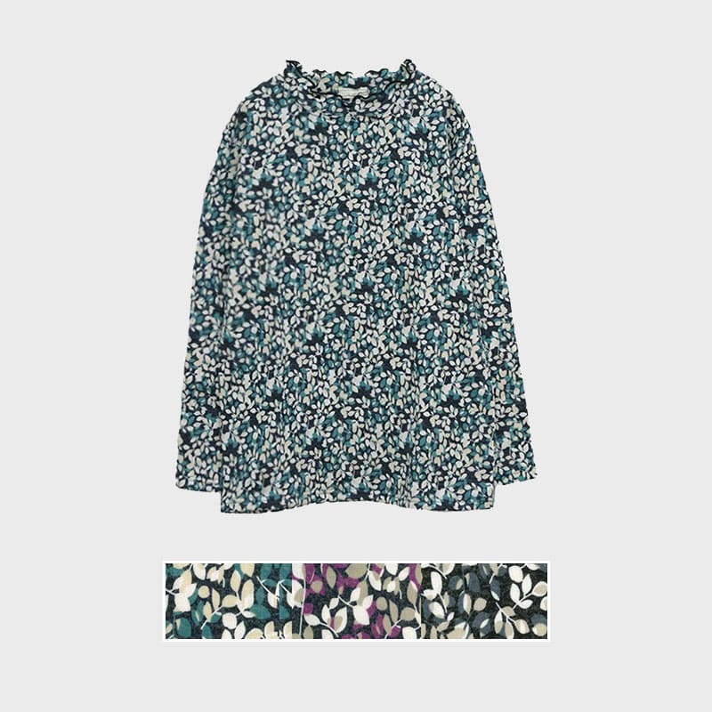 【バンドル】婦人裏起毛ニットソー総柄プリントTシャツ