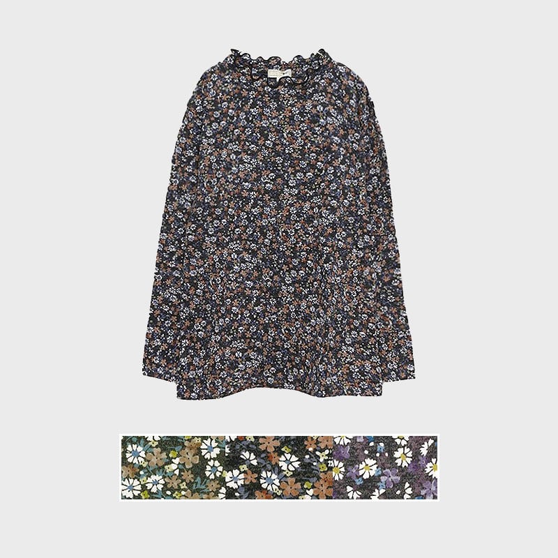 【バンドル】婦人裏起毛ニットソー総柄プリントTシャツ