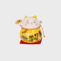陶器招き猫(扇子)