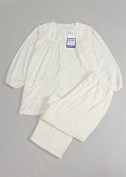 婦人日本製長袖パイル地前開きパジャマ