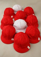 ツイル紅白帽子(女子用)