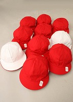 綿紅白帽子（女子用）