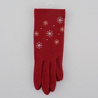 婦人日本製雪の結晶柄手袋