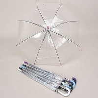 グラス骨ビニール６０ｃｍジャンプ傘（カラー手元）