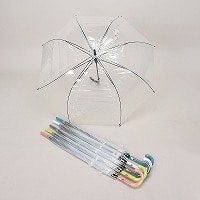 ビニール６５ｃｍジャンプ傘（カラー手元）