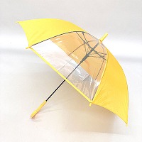 グラス骨黄色５５ｃｍジャンプ傘（１駒透明）