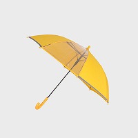 学童傘グラスファイバー骨５０ｃｍ１駒透明黄色