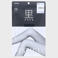 婦人日本製『ATSUGI/アツギ』アスティ−グ黒25Dピュアブラックシア−タイツ